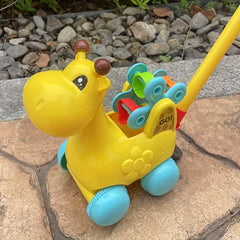 Yellow Kids' Push Toy Car with Rotating Gears - Perfect Gift for Kids