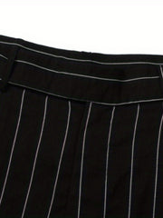 Striped Print High Waist Summer Shorts Women's Clothing