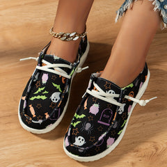 Halloween Elements Print Low Top Casual Shoe Lightweight