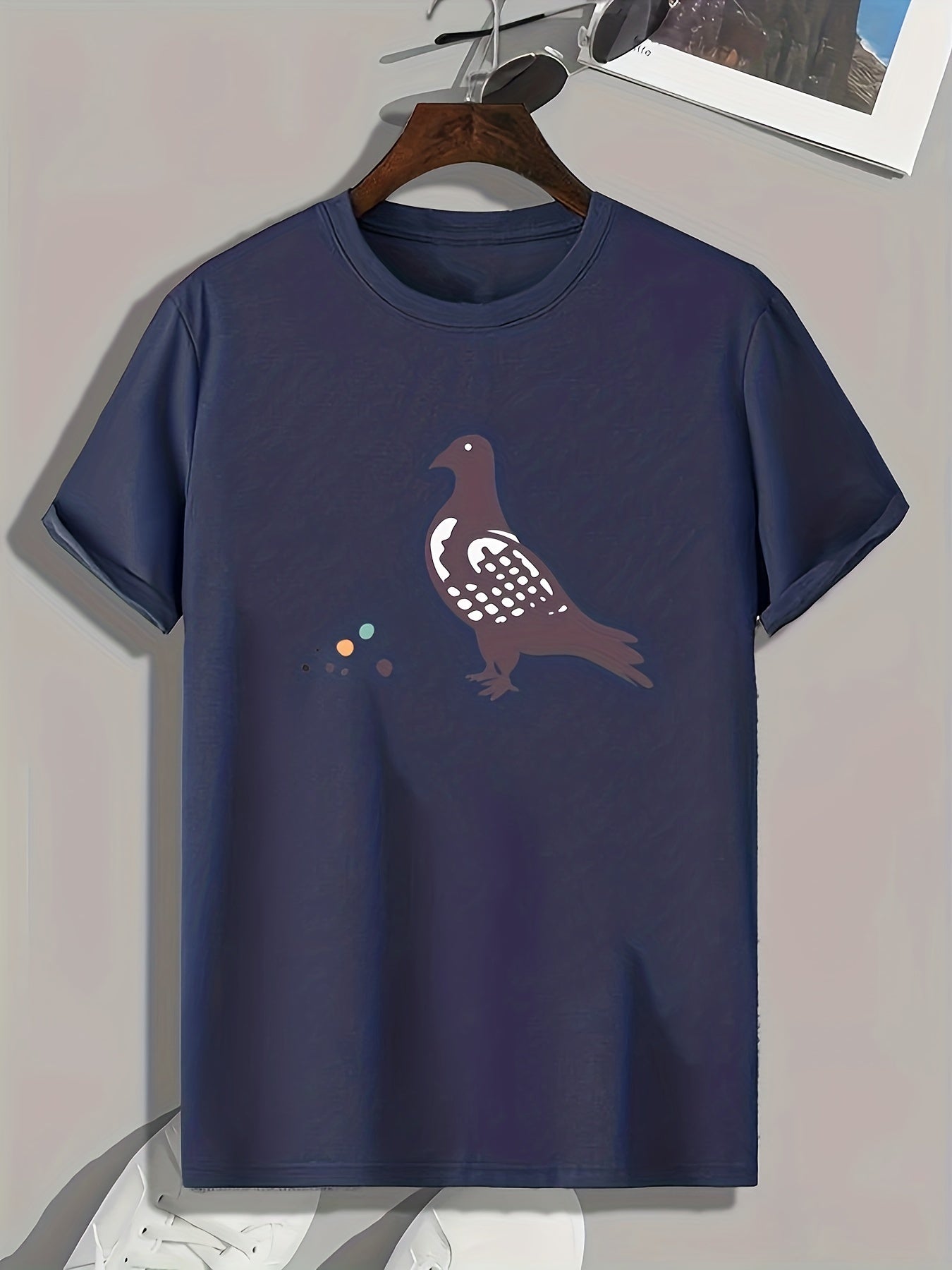 Bird Print Men's Graphic T-shirt for Summer