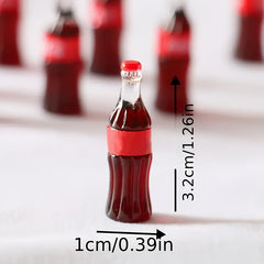 10pcs Mini Cola Bottle Resin Pendants for Decor
