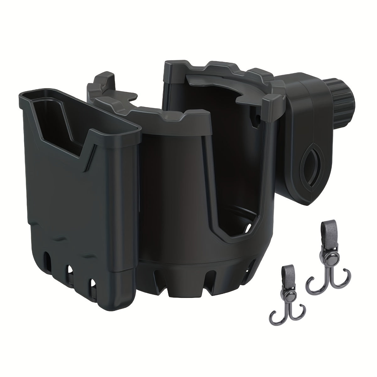 Universal Cup Holder & Hooks for Strollers Bikes