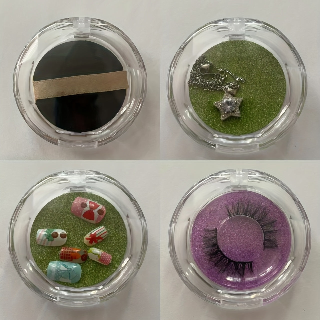 Clear Glitter Eyelash Storage Box with Lash Tray