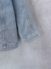 Boys Denim Jacket Camo Pocket Lapel Coat