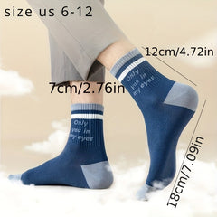 Men's Block Crew Socks Breathable Comfy Casual Unisex Socks