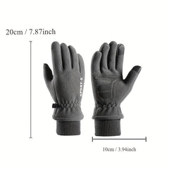 Men's Winter Cycling Gloves Touch Screen Polar Fleece Warm Sports Driving Gloves