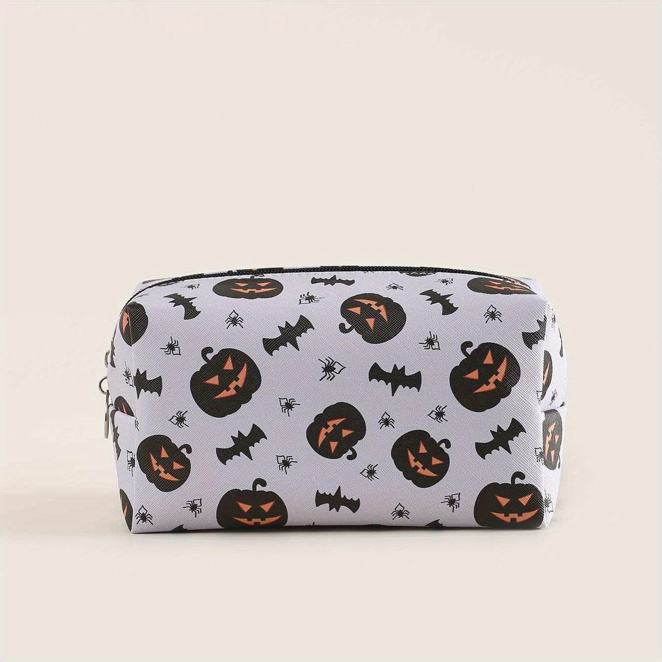 Halloween Pumpkin Bat Spider Pattern Makeup Bag