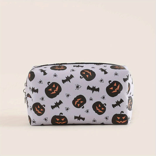 Halloween Pumpkin Bat Spider Pattern Makeup Bag