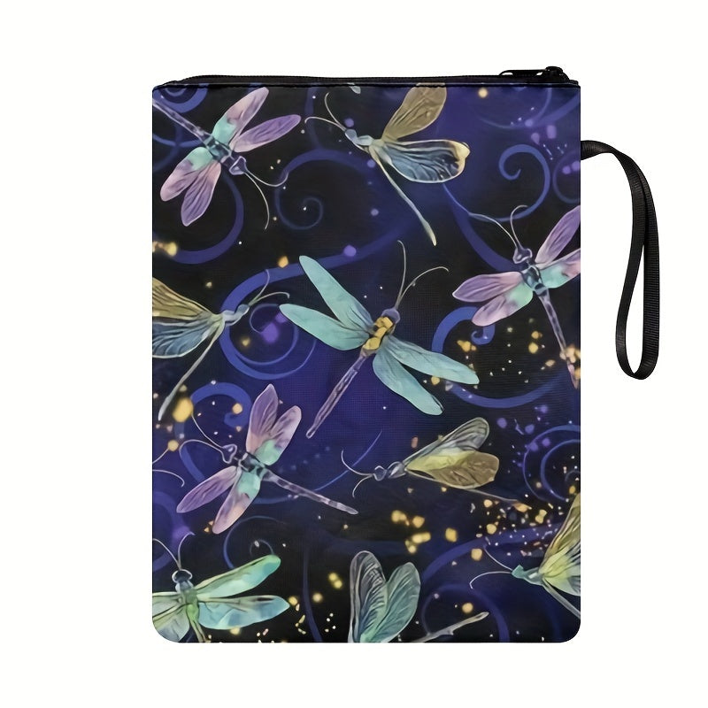 Dragonfly Pattern Book Bag with Zipper