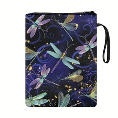Dragonfly Pattern Book Bag with Zipper