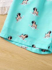 Big Boys Dog Print Beach Shorts Swim Trunks