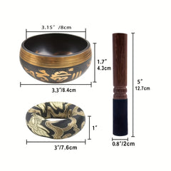 15" Singing Bowl Set Handcrafted in Nepal for Healing and Mindfulness