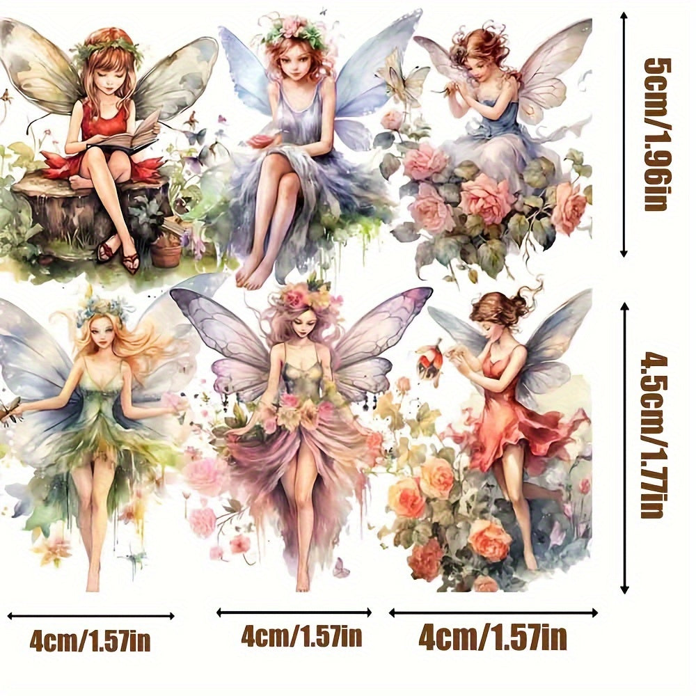 Retro Flower Fairy Elf Sticker Set for Scrapbooking