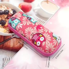 Cartoon Owl Bird Bear Print Glasses Case Sunglasses Zipper Case