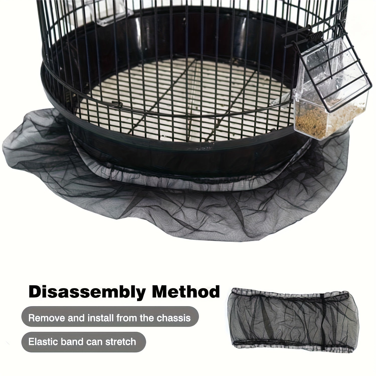 Shell Skirt Mesh Cover Pet Bird Cage Net Cover Stretchy Skirt Birdcage