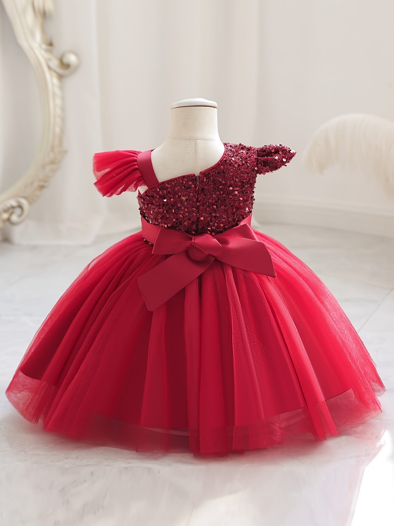 Girls Mesh Puffy Princess Dress - Birthday Gift & Performance Gown Dress