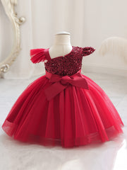 Girls Mesh Puffy Princess Dress - Birthday Gift & Performance Gown Dress