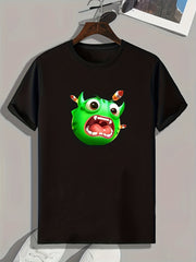 Monster Pattern Print Men's Sports T-shirt - Outdoor Wear
