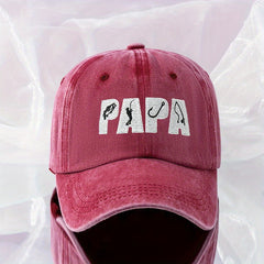 Fishing PAPA Embroidery Baseball Cap Hip Hop Unisex Washed Distressed Dad Hat