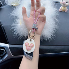 Braided Wrist Strap Car Key Chain for Girls