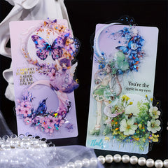 10pcs Plant Flower Laser Sticker Waterproof PET Material
