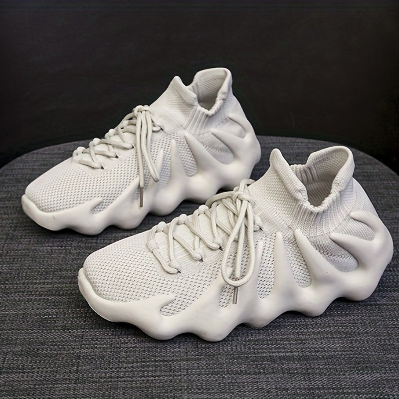 Women's Breathable Knit Sneakers Casual Lace Up Outdoor Shoes
