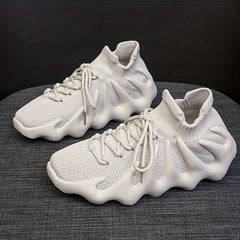 Women's Breathable Knit Sneakers Casual Lace Up Outdoor Shoes