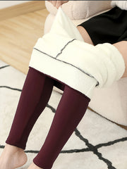 Women's Thermal Fleece Lined High Waist Yoga Leggings With Pocket