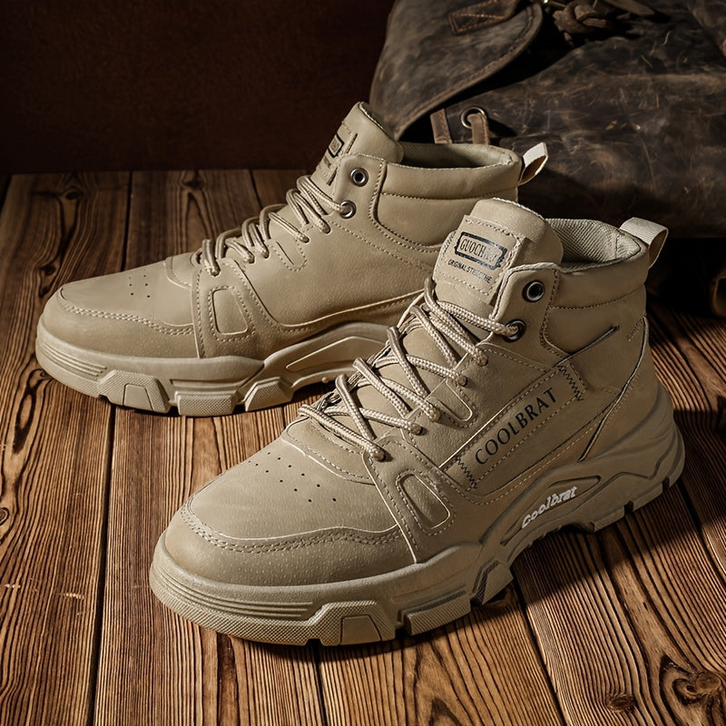 Men's Thermal Comfortable Boots Letter Patch Decor