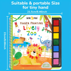 Lively Zoo Finger Painting Book 30 Scenes Washable Non Toxic Quiet Book