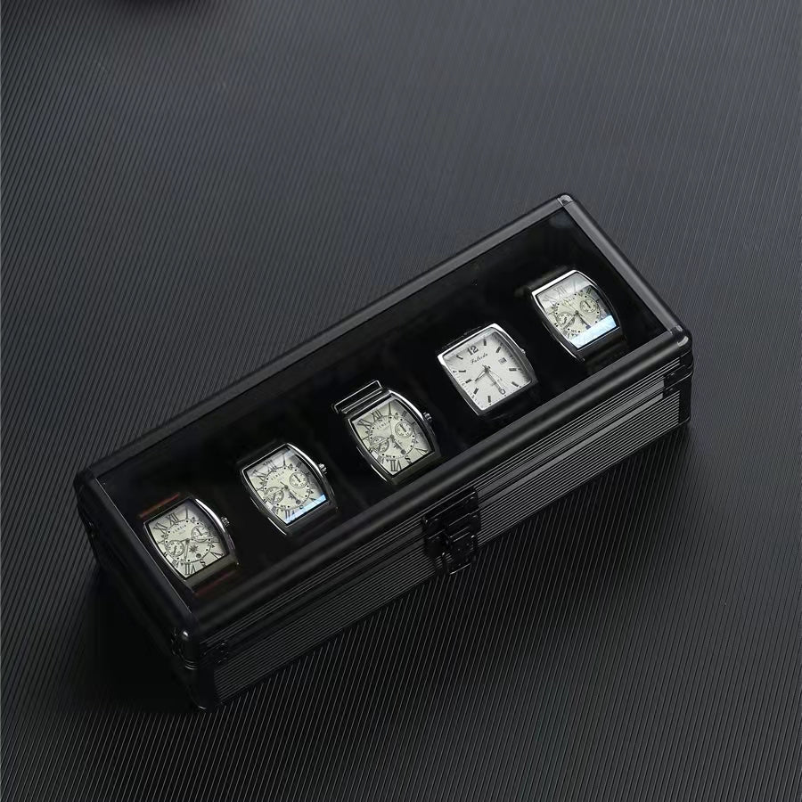 Vintage Watch Storage Box Glass Mirror Cover High-end Watch Box