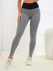 Honeycomb Knit Yoga Leggings High Waist Sports Pants Women's Activewear