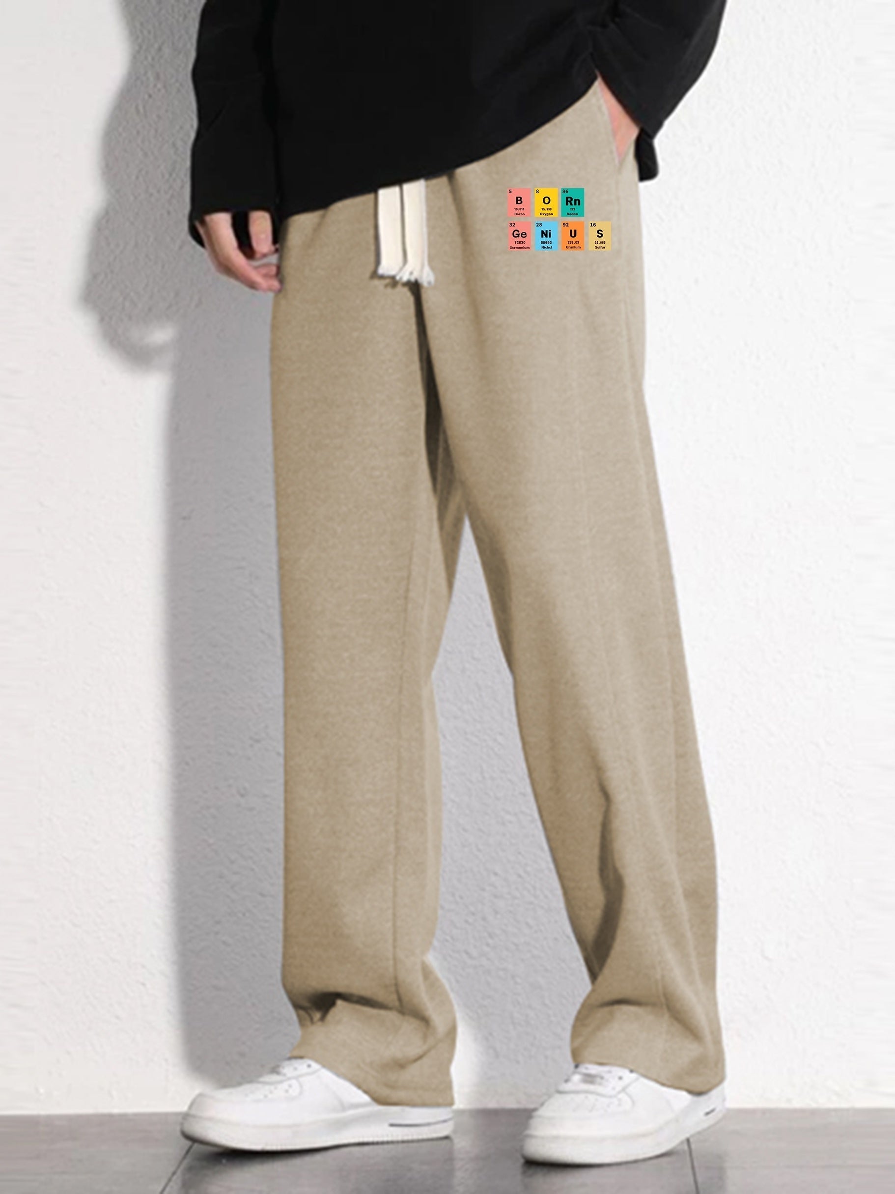 Graphic Pattern Loose Fit Mopping Pants Men's Casual Joggers