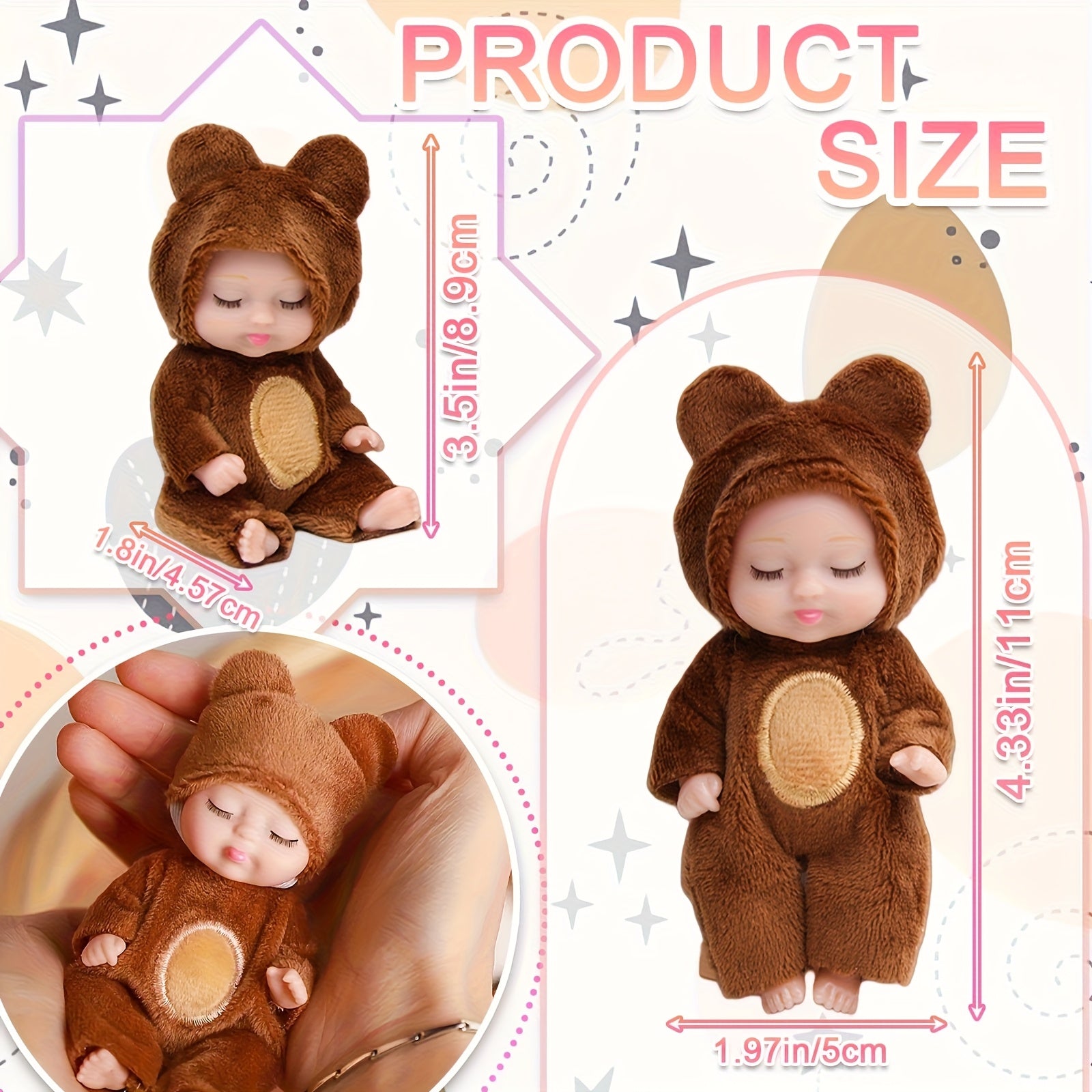 6 Mini Baby Dolls & 4" Plush Animal Easter Egg Set