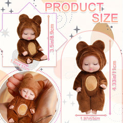 6 Mini Baby Dolls & 4" Plush Animal Easter Egg Set