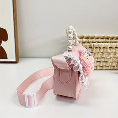 Kids Cartoon Messenger Bag Girls Faux Pearl Shoulder Handbag