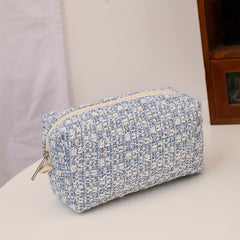 Plaid Pattern Makeup Bag Zipper Pouch Toiletry Organizer Women Girls