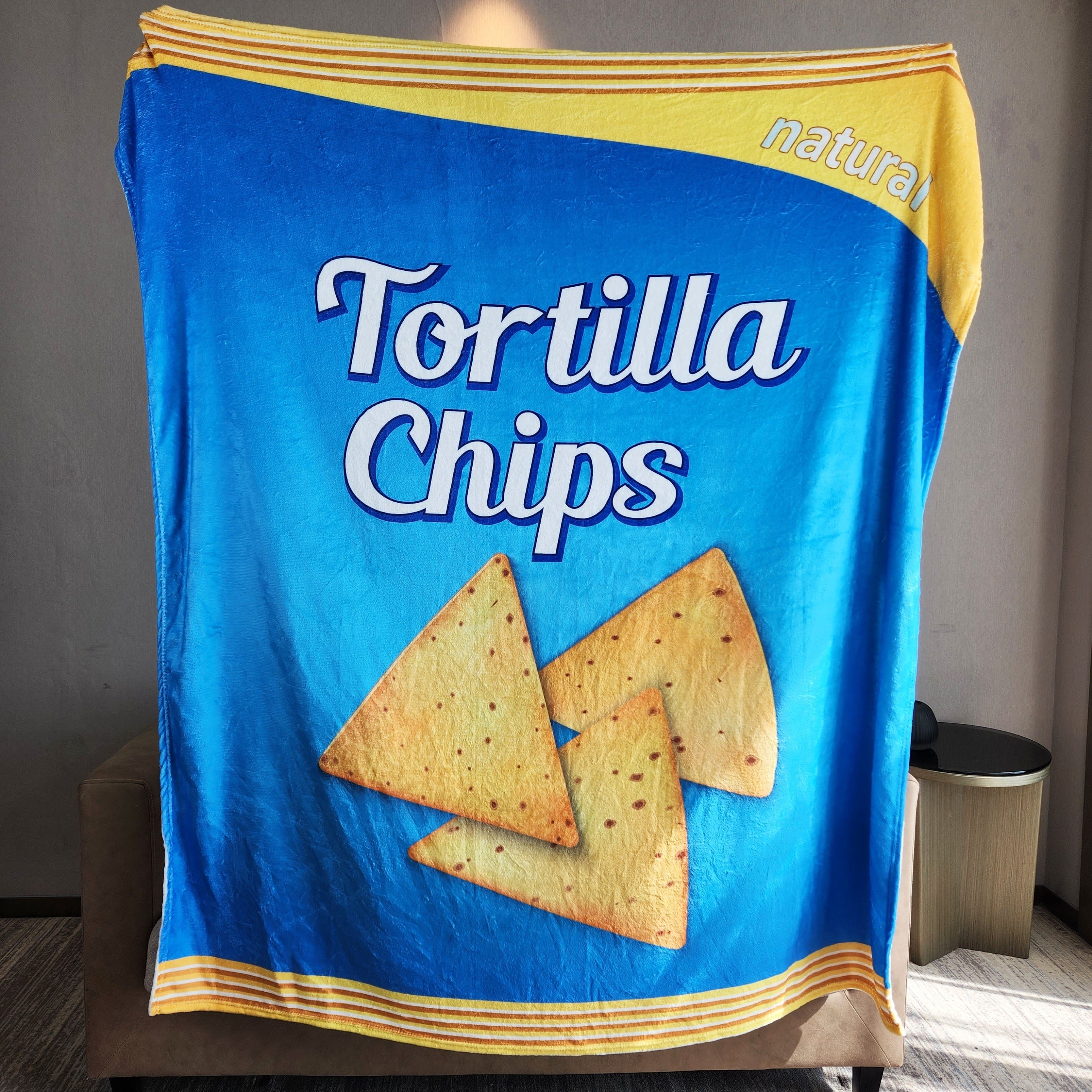 Funny Potato Chip Bag Print Blanket Flannel Throw