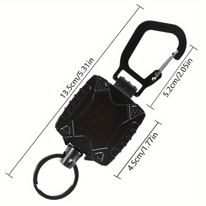 Outdoor Mountaineering Keychain Retractable Keychain With Carabiner