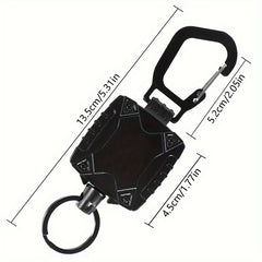 Outdoor Mountaineering Keychain Retractable Keychain With Carabiner