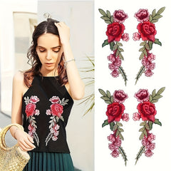 2pc Embroidery Flower Patch Applique DIY Crafts Sticker Sew On Clothes Badges