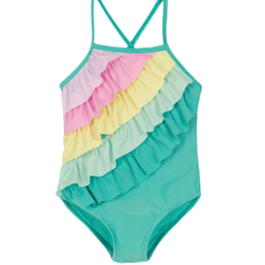 Girl's Rainbow Onesie Swimsuit Ruffle Tankini Bathing Suit