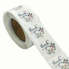 500pcs Heart Flower Stamp Thank You Sticker Paper Wedding Party Stationery