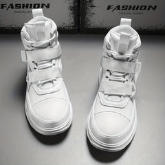 Men's Lace up Boots Casual Walking Shoes With Buckle