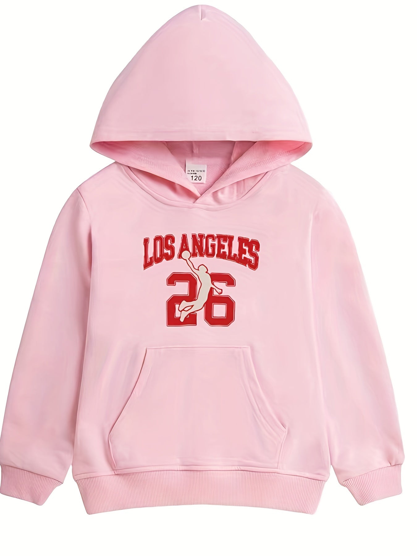LOS ANGELES Letter Print Boys Hooded Sweatshirt