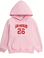LOS ANGELES Letter Print Boys Hooded Sweatshirt