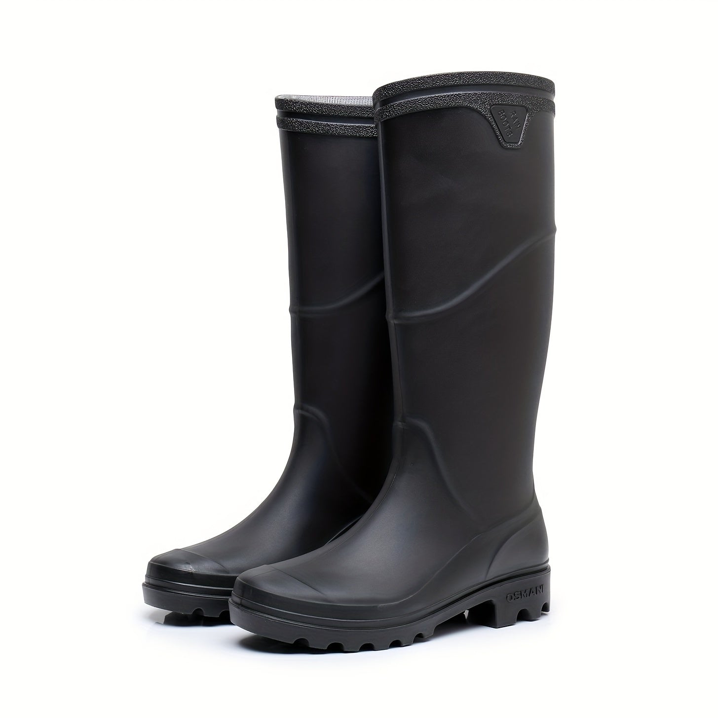 Men's High Top Rain Boots, Waterproof Non-slip Galoshes