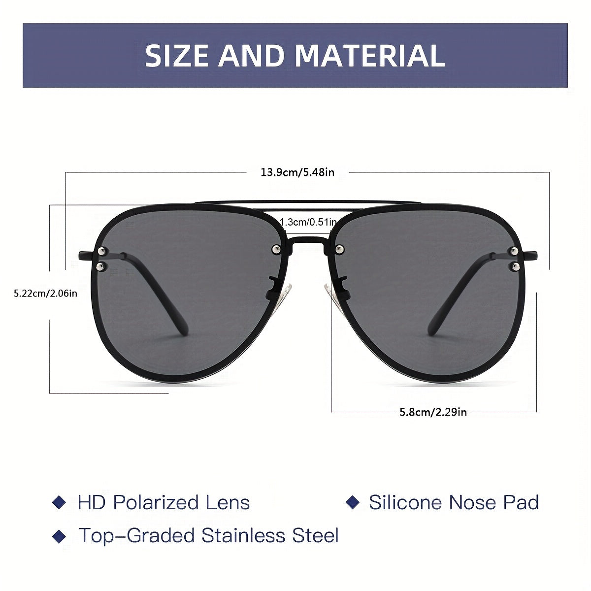 Large Frame UV400 Protection Sunglasses for Men and Women