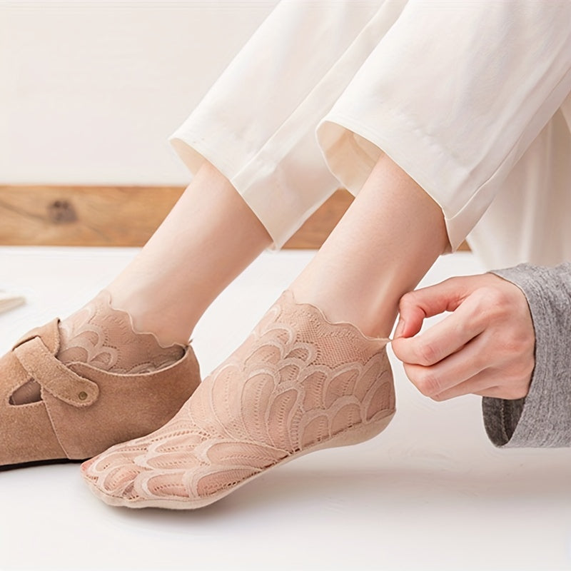 Floral Lace Mesh Socks Short Stockings Women's Hosiery