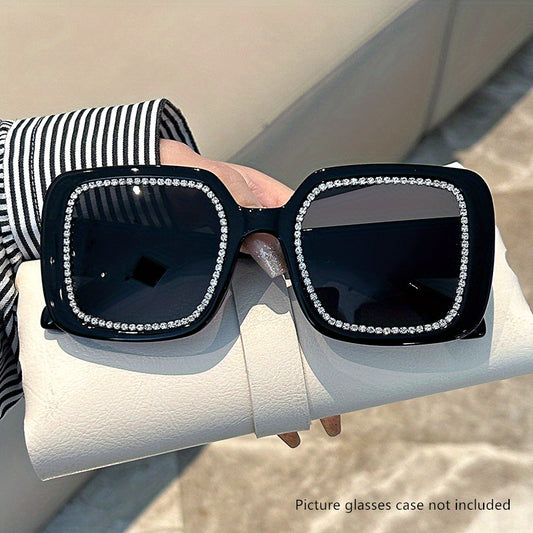 Y2K Square Sunglasses Rhinestone Candy UV400 Sun Shades